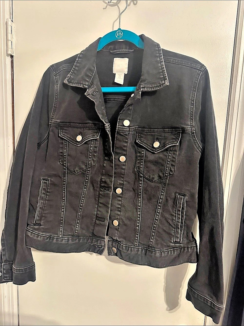 H&M Black Denim Jacket Size Large